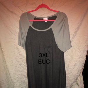 LULAROE CARLY - EUC 3XL DARK GREY AND LIGHT GREY